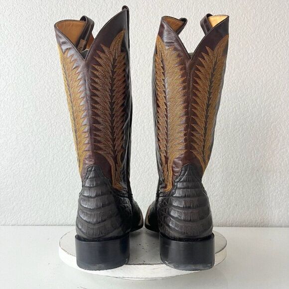 NEW Rod Patrick Mens Cowboy Boots Sz 13.5A Brown Caiman Belly Square Toe RPM101 - Picture 3 of 12